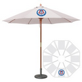 9' Round Wood Umbrella with 8 Ribs, Full-Color Thermal Imprint, 1 Location